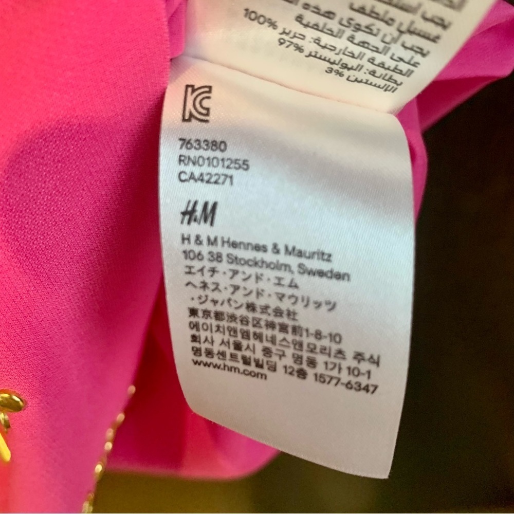 Versace x H&M Barbie Pink Gold Studded Sleeveless Mini Dress Womens Sz 4 - Picture 12 of 15